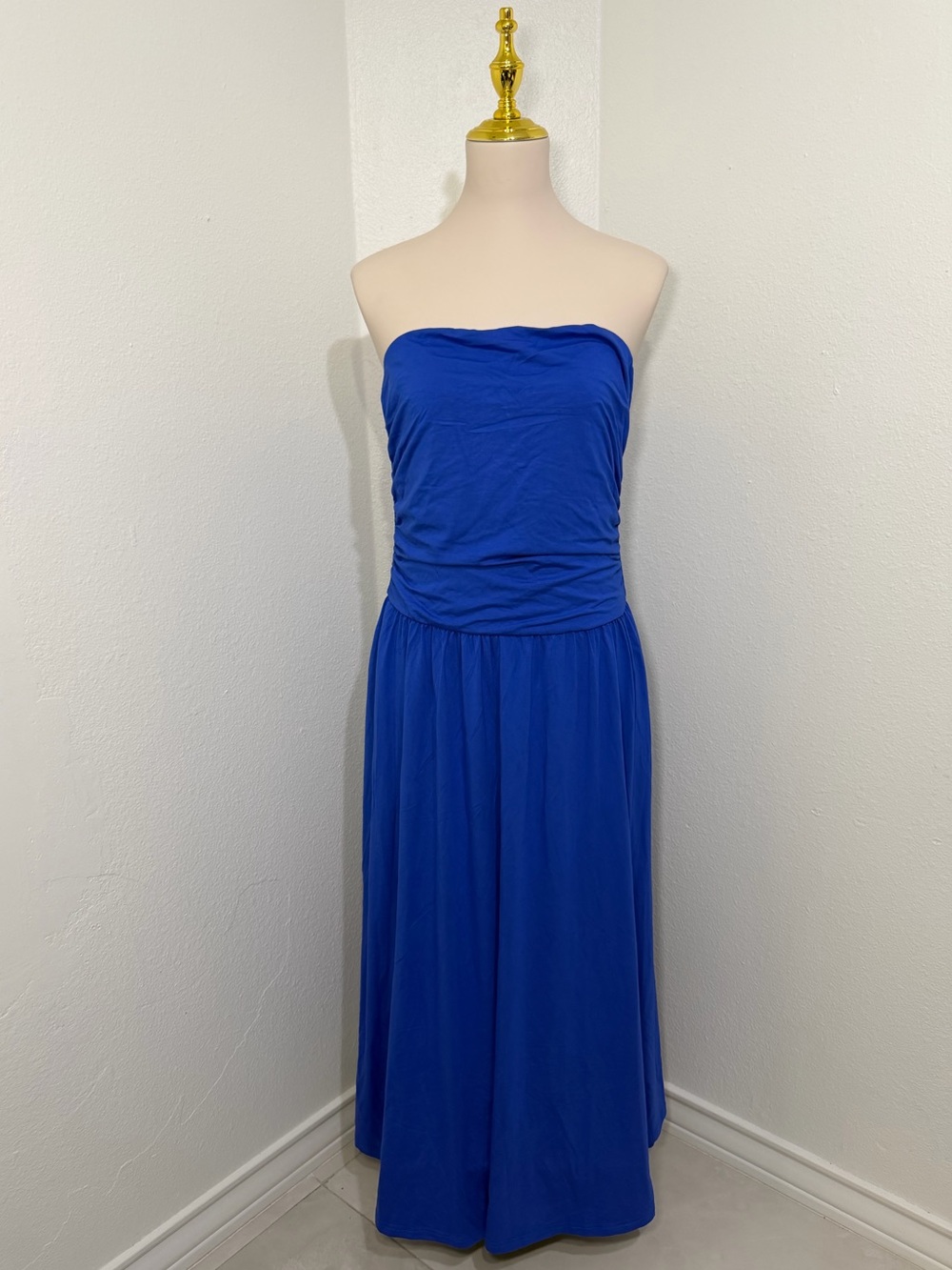 Blue Strapless Maxi Dress | Summer Dress | Size Large
